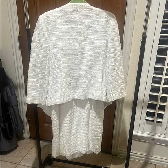 Boston Proper White Textured Blazer and dress Set 16 formal - Picture 6 of 8